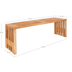 Ławka Benidorm 140cm naturalna tekowa