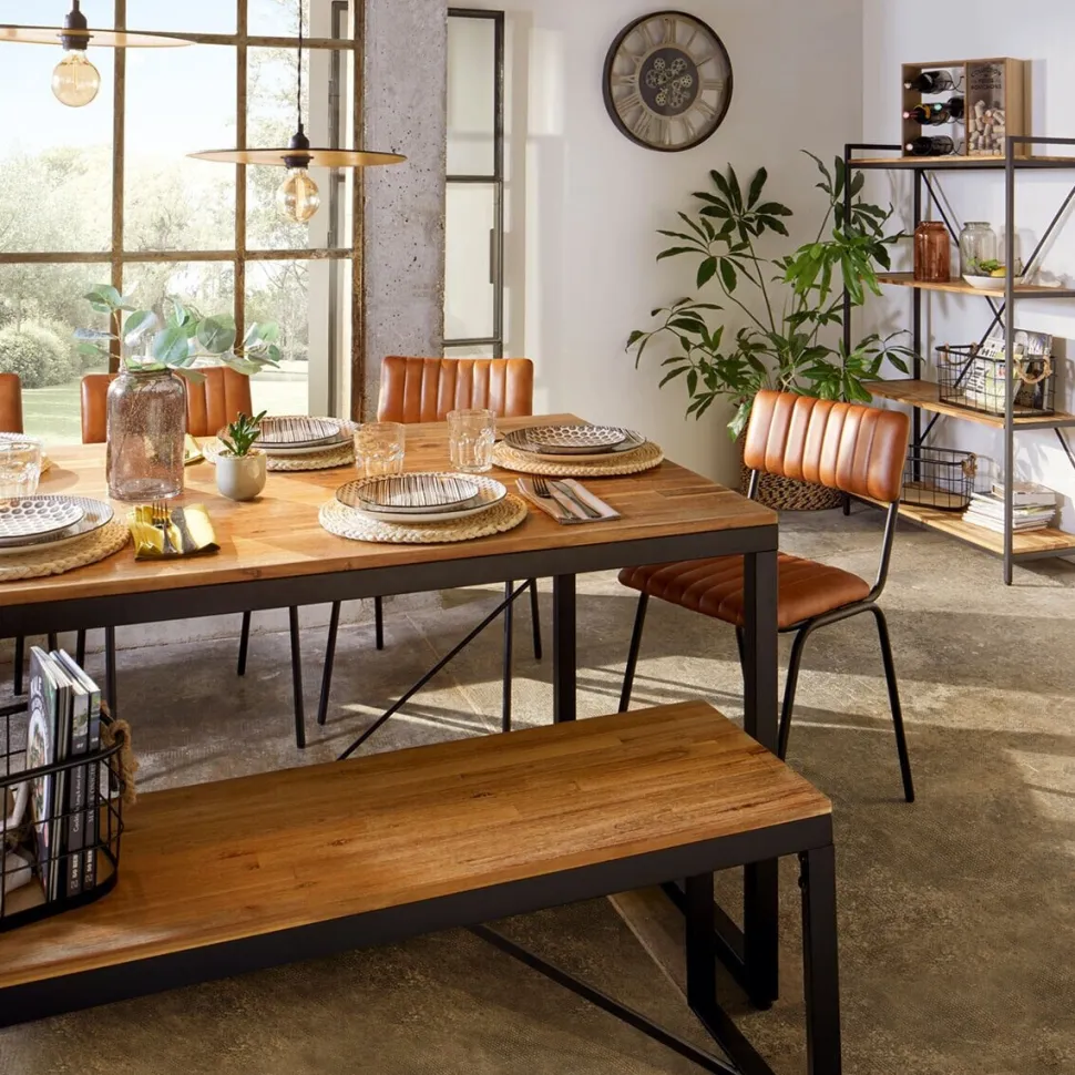 Ławka Edena akacja/metal