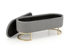 Ławka Edessa z pojemnikiem, w pepitkę