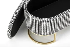 Ławka Edessa z pojemnikiem, w pepitkę