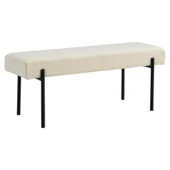 Ławka Swindon boucle biała/czarna