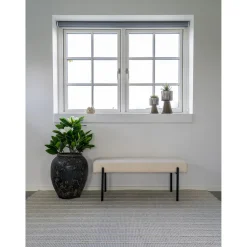 Ławka Swindon boucle biała/czarna