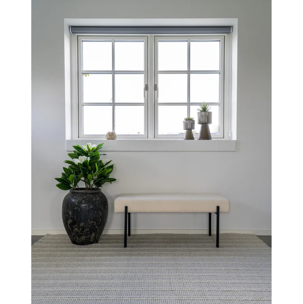 Ławka Swindon boucle biała/czarna