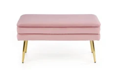 Ławka Vanel z pojemnikiem różowa/ złota