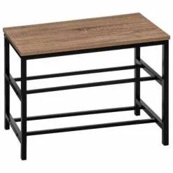 Ławka z półką Aliaj naturalna/czarna