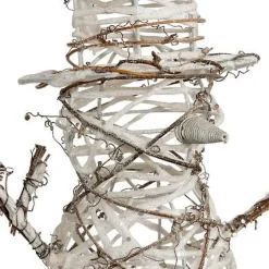 Bałwanek z rattanu 40 cm naturalny/biały