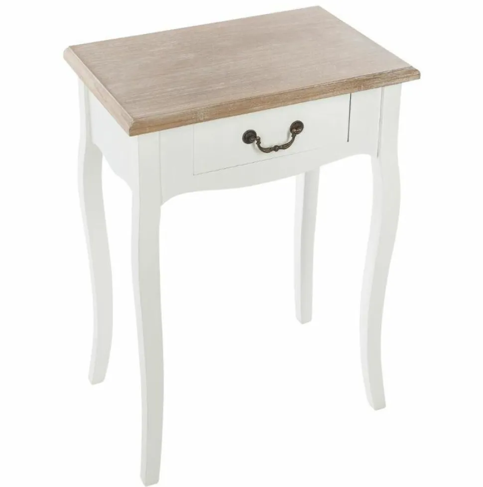 Biały stolik Chrysa z szufladą