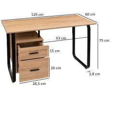 Biurko Brava naturalne/czarne