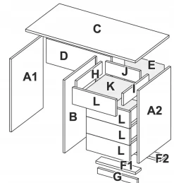 Biurko Holly biały połysk