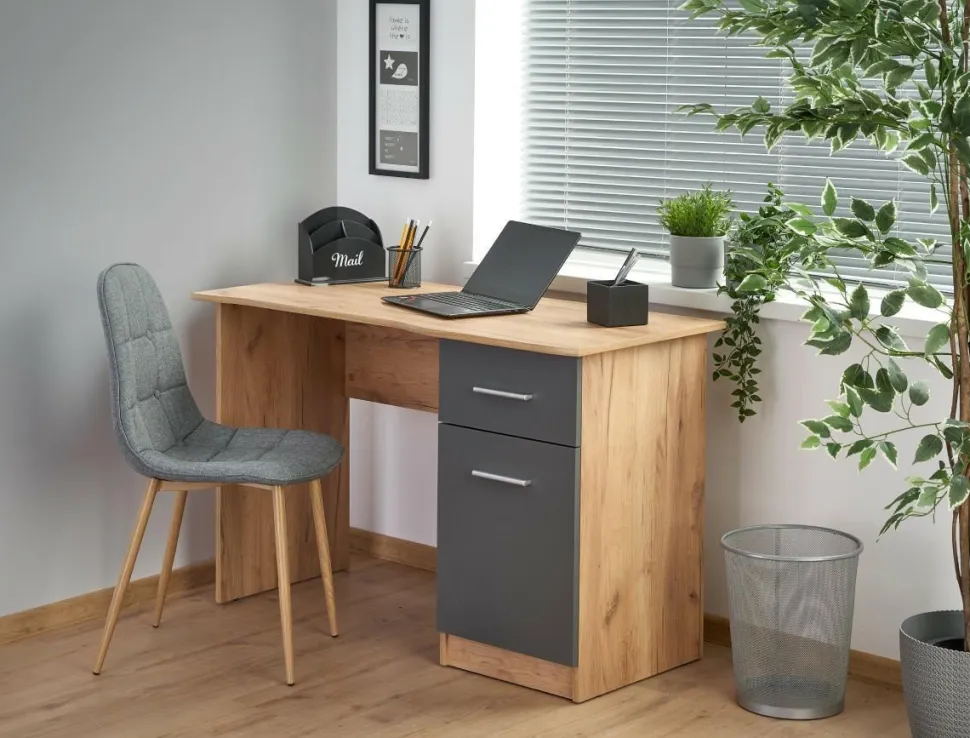 Biurko Melos dąb wotan antracyt