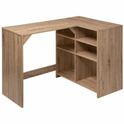 Biurko narożne Kali z półkami naturalne