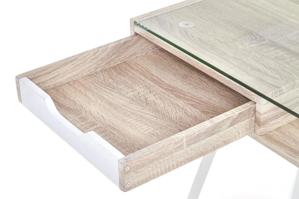 Biurko Sabal dąb sonoma/ białe