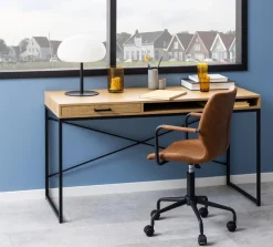 Biurko Seaford z szufladą naturalne