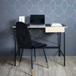 Biurko Stanford czarne naturalne nowoczesne