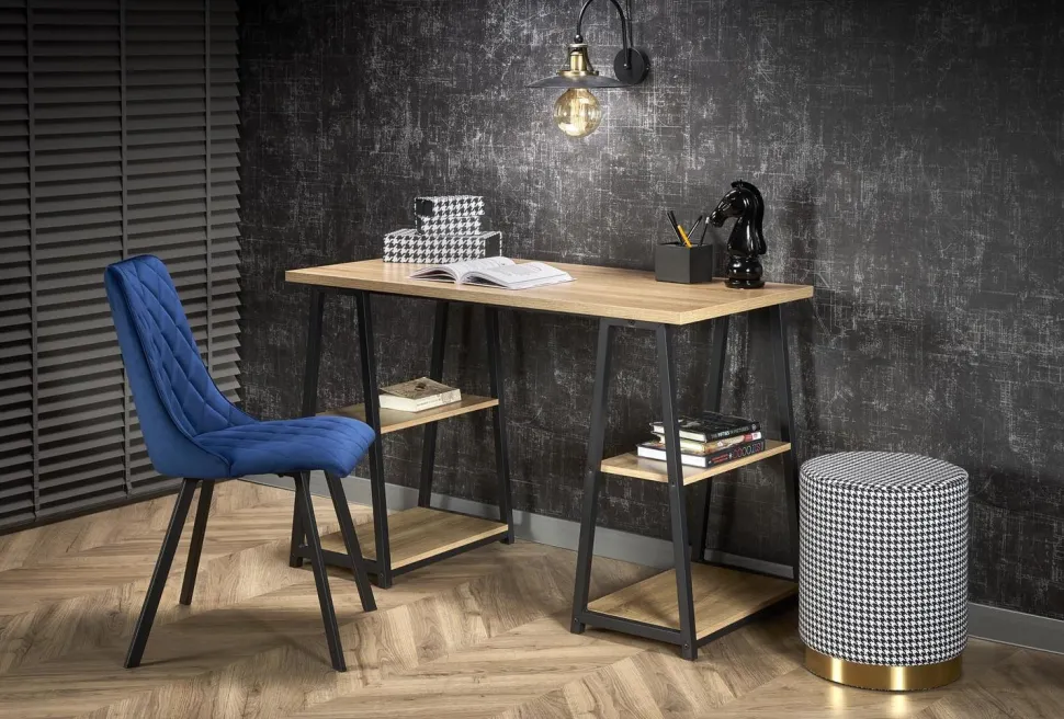 Biurko Womp dąb sonoma/ czarne