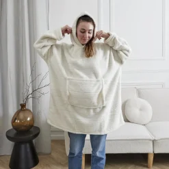 Bluza / snuddie z syntetycznego futerka biała