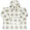 Bluza ocieplana długa/snuddie w kratę beżowa/biała