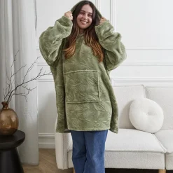 Bluza ocieplana z kapturem/snuddie zielona