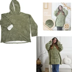 Bluza ocieplana z kapturem/snuddie zielona