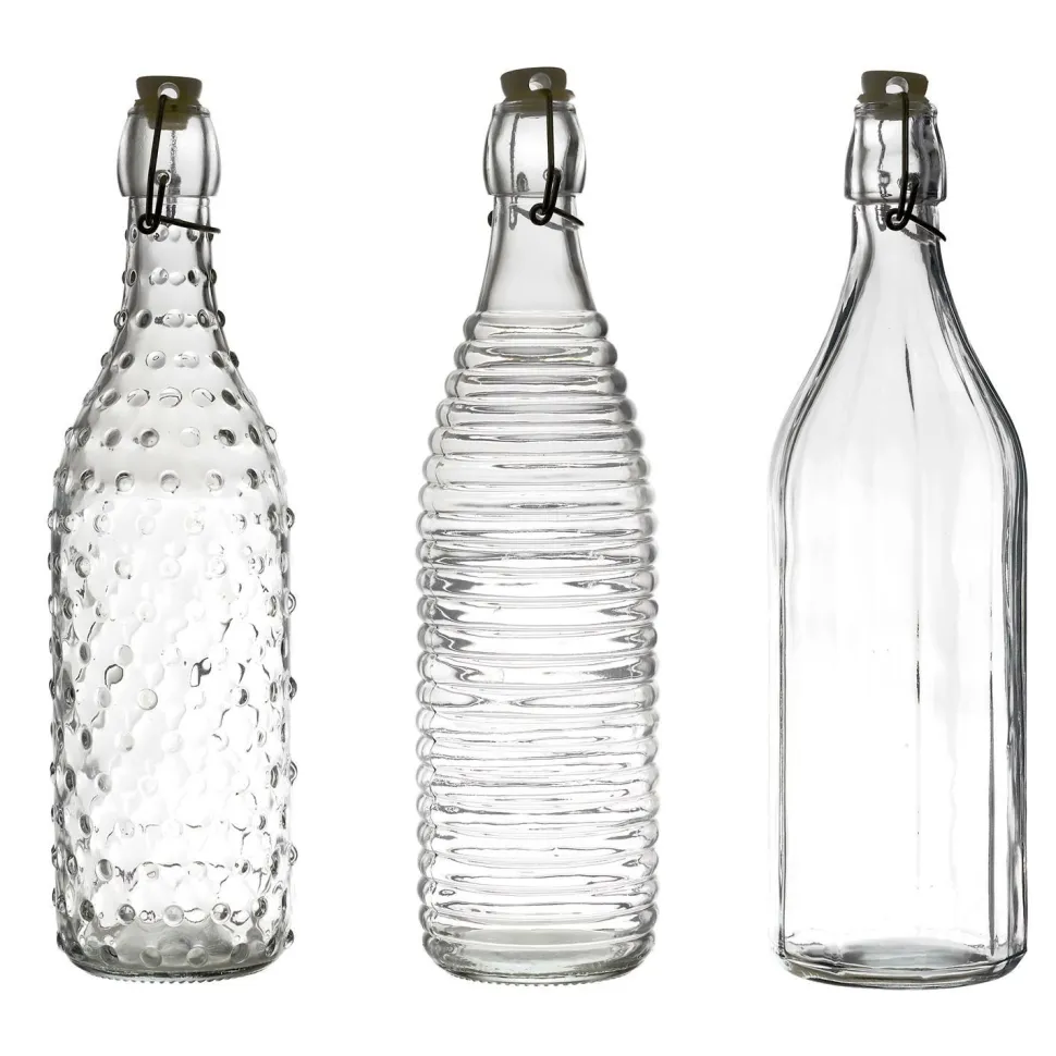 Butelka szklana 1L kropki