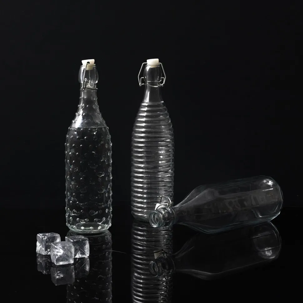 Butelka szklana 1L kropki