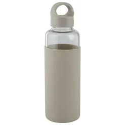 Butelka szklana z pokrowcem beżowa