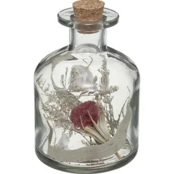 Butelka z suszonymi kwiatami 8x11 cm czerwony kwiat