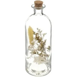 Butelka z suszonymi kwiatami 7x21 cm      żółty kłos