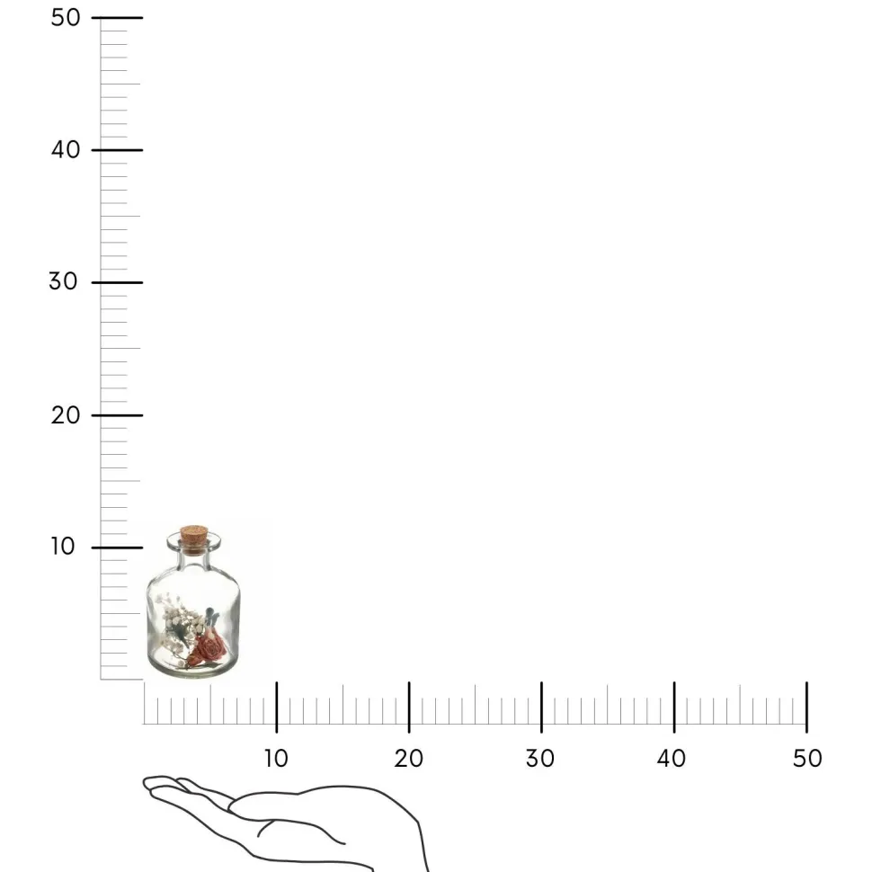 Butelka z suszonymi kwiatami 8x11 cm różowy kwiat