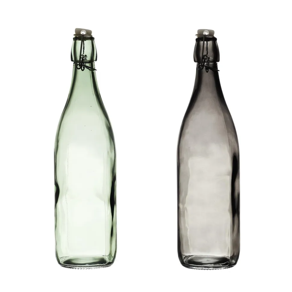 Butleka szklana 1L zielona gładka