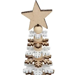 Choinka drewniana 40 cm biała/naturalna