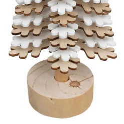 Choinka drewniana 40 cm biała/naturalna