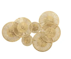 Dekoracja ścienna Alexa metalowa złota