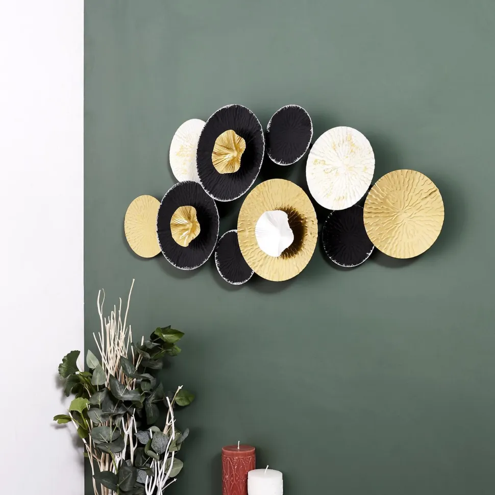Dekoracja ścienna Anemone złota/ czarna