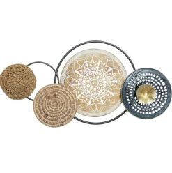 Dekoracja ścienna Eliya metal/drewno