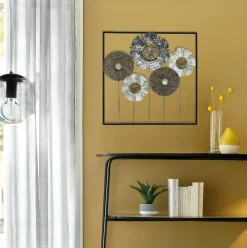 Dekoracja ścienna Flowers II szara