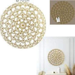 Dekoracja ścienna Mandala 70cm złota