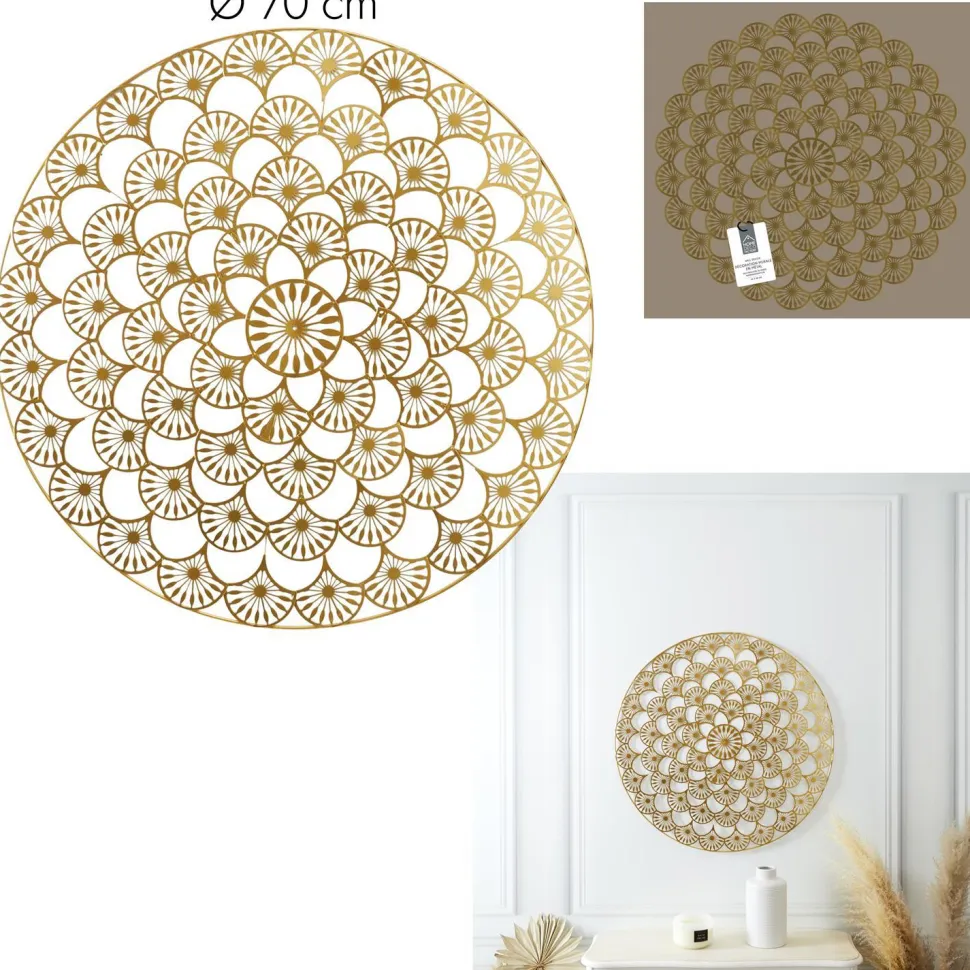 Dekoracja ścienna Mandala 70cm złota