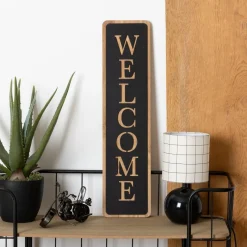 Dekoracja ścienna Welcome 57 cm czarna