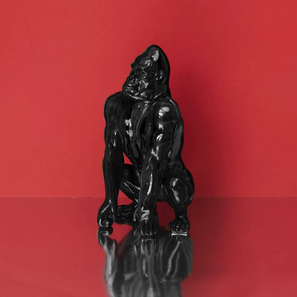 Dekoracja Goryl czarna