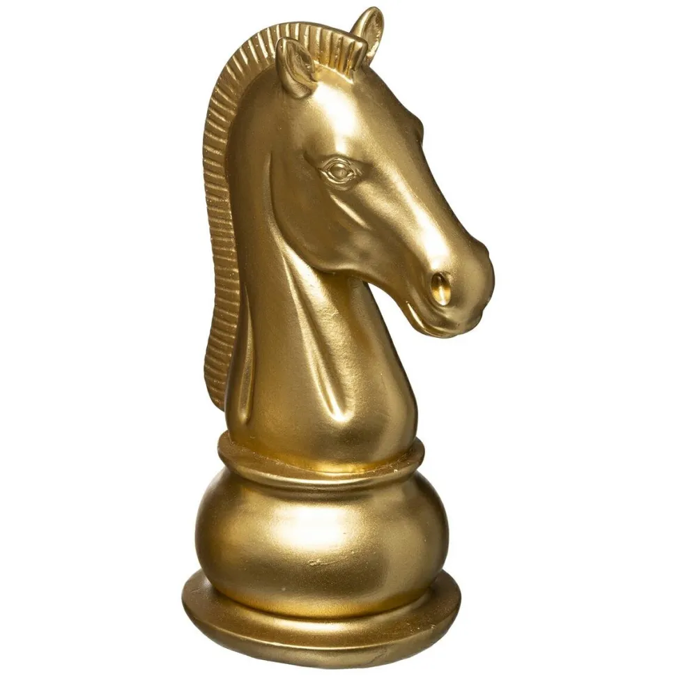 Dekoracja Szachy Skoczek złoty 19 cm