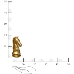 Dekoracja Szachy Skoczek złoty 19 cm