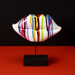 Dekoracja Usta białe/kolorowe