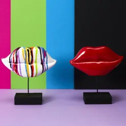 Dekoracja Usta białe/kolorowe