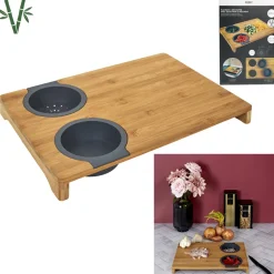 Deska do krojenia z miską i sitkiem