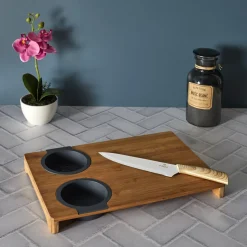 Deska do krojenia z miską i sitkiem