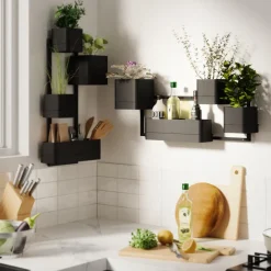 Donica ścienna Cubico czarna