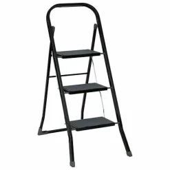 Drabinka składana 3-stopniowa metalowa    czarna