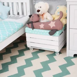 Dywan Chevron mint 120x180cm beżowy/zielony