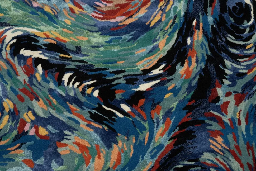 Dywan Flores Blue 200 x 300 cm Handmade